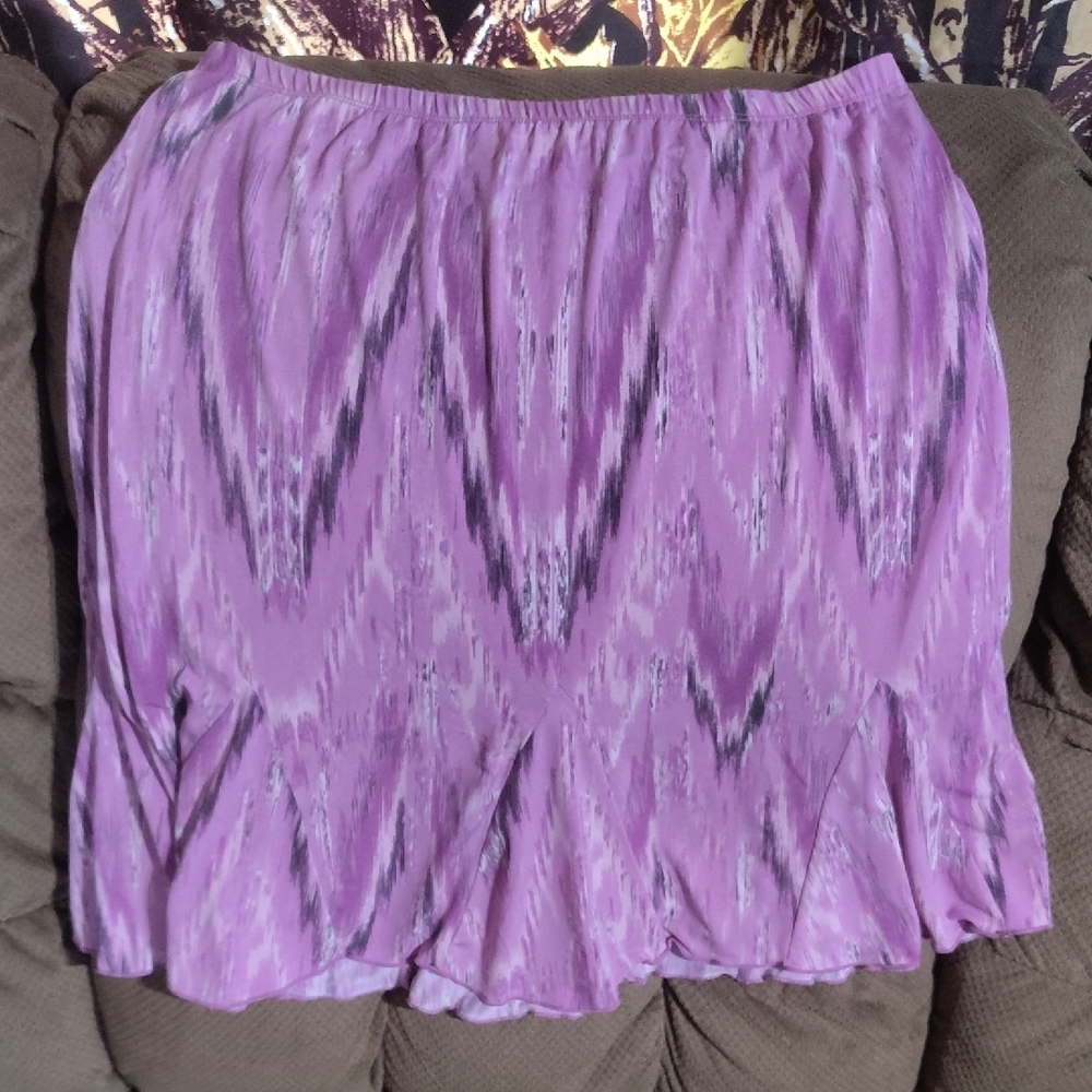 Purple Patterned Women's Skirt XL
